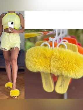 Faux Fur Slide Sandals